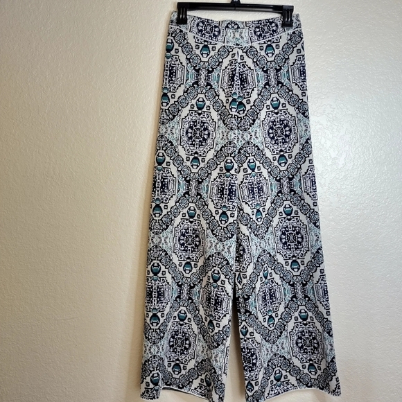 Free People Sun In The West knitted wide leg trousers in cream Blue Sz S - Picture 3 of 11